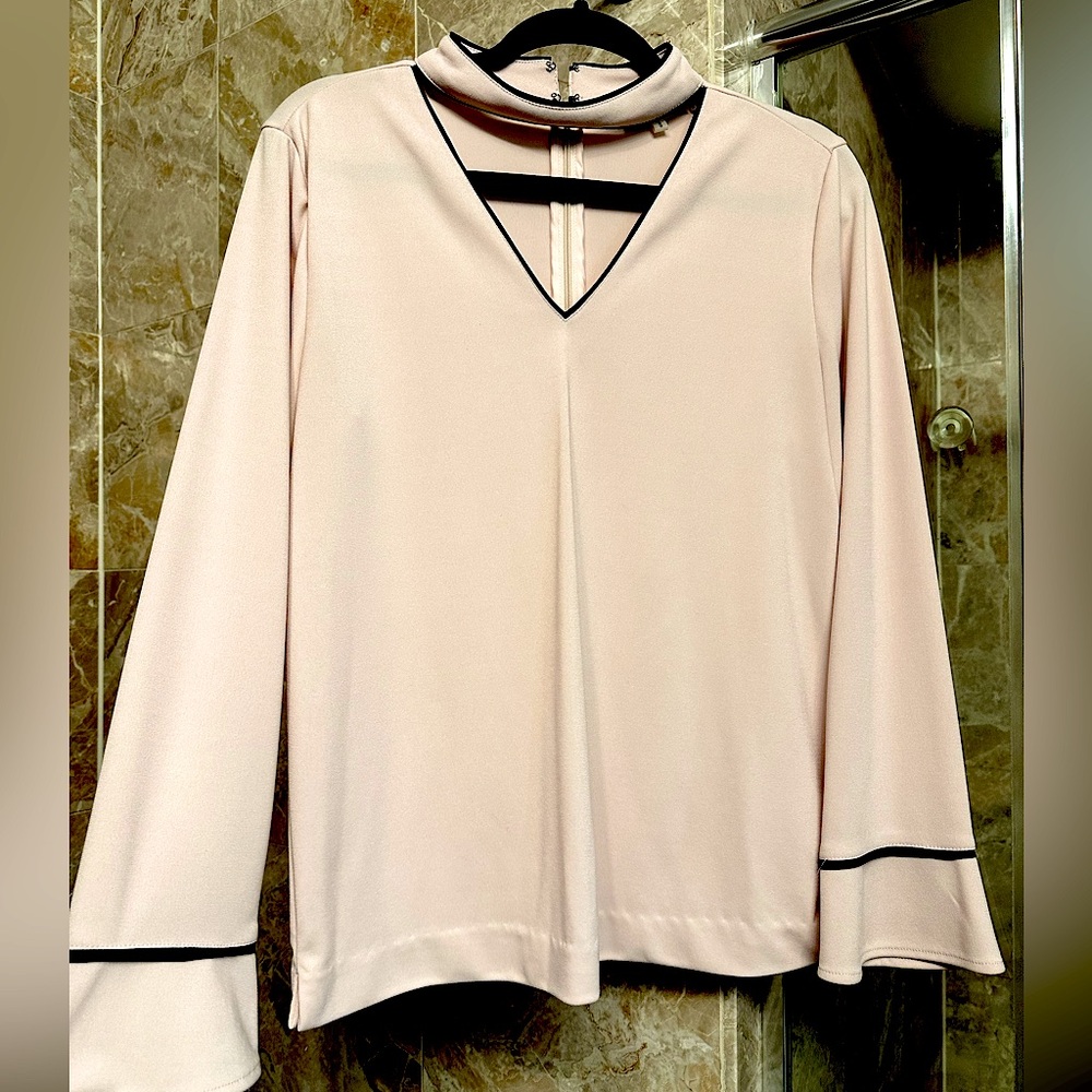 Karl Lagerfield Pink long sleeve bell sleeve top